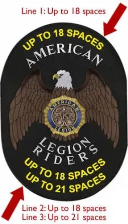 American Legion Riders eagle emblem embroidered on a black leather vest