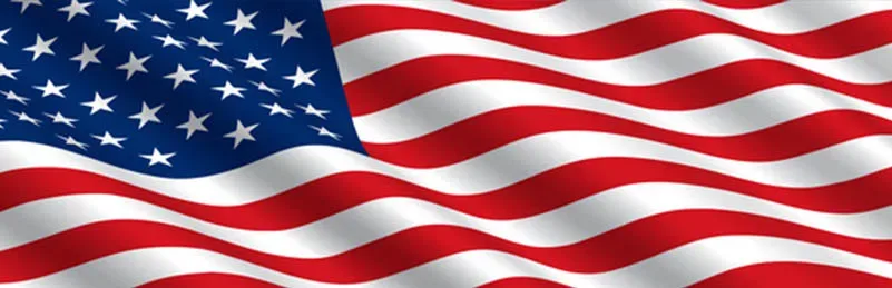 An illustration of the United States flag waving